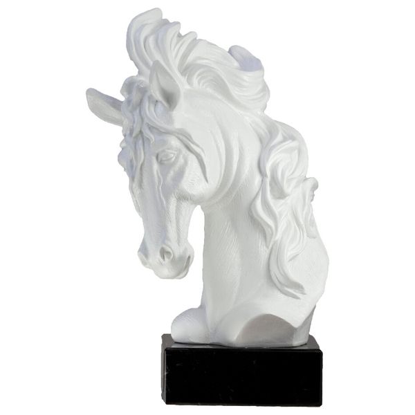 Figura de decoración con caballo blanco
