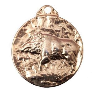 Medalla para homologación de trofeo de caza jabalí