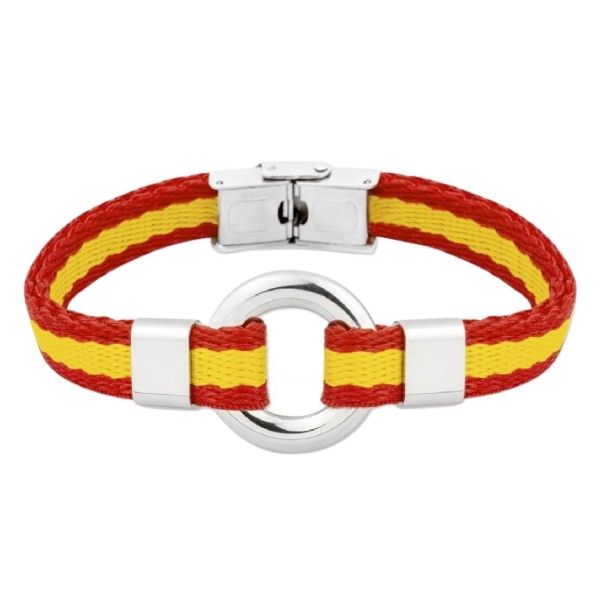 pulsera de acero y tela Bandera de España