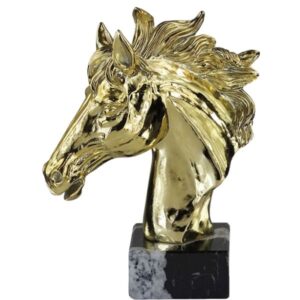 Figura de caballo dorada